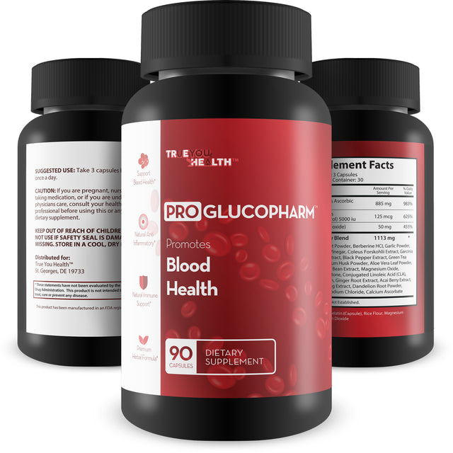 Pro Glucopharm - Blood Sugar Support Supplement for Men & Women - with Cinnamon, Berberine, Zinc, & Magnesium - Support Healthy Blood Flow & Immune Function - Promote Reduced Inflammation Naturally