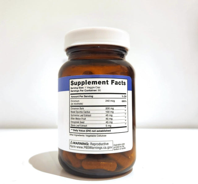 Glucose Blood Sugar Complete Capsules - Natural Wellness - Nutrient Rich Blend - Cinnamon, Chromium, Gymnema Sylvestre, Fenugreek - Balance & Energy - Health Number Goals - 90 Veggie Caps