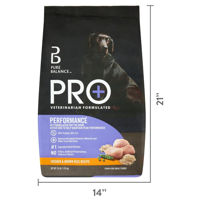 Pure Balance Pro+ Performance Chicken & Brown Rice Recipe Dry Dog Food, 16 Lbs