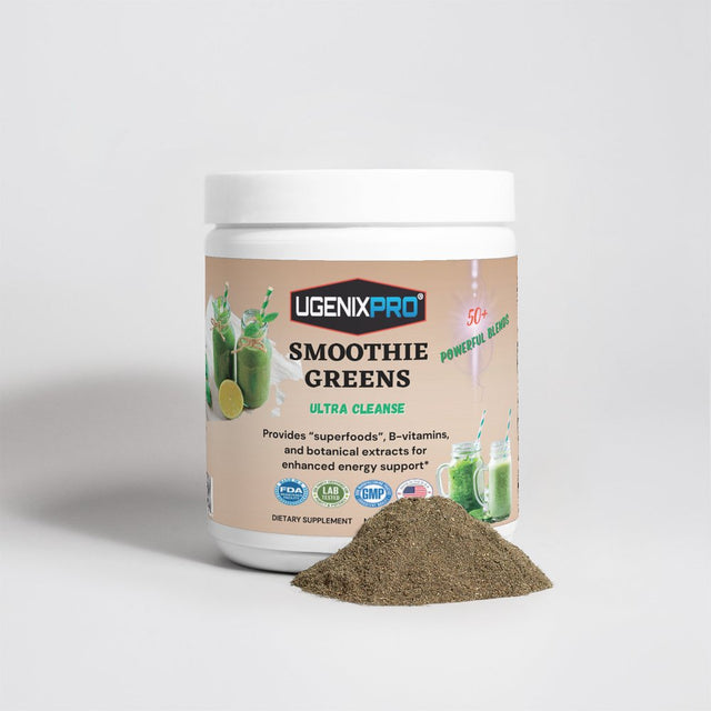 Ugenixpro® Ultra Cleanse Smoothie Greens Superfood 50 Servings | Overall Wellness | Promotes Liver Help | Antioxidant | Improves Energy | 50+ Powerful Ingredients Blend