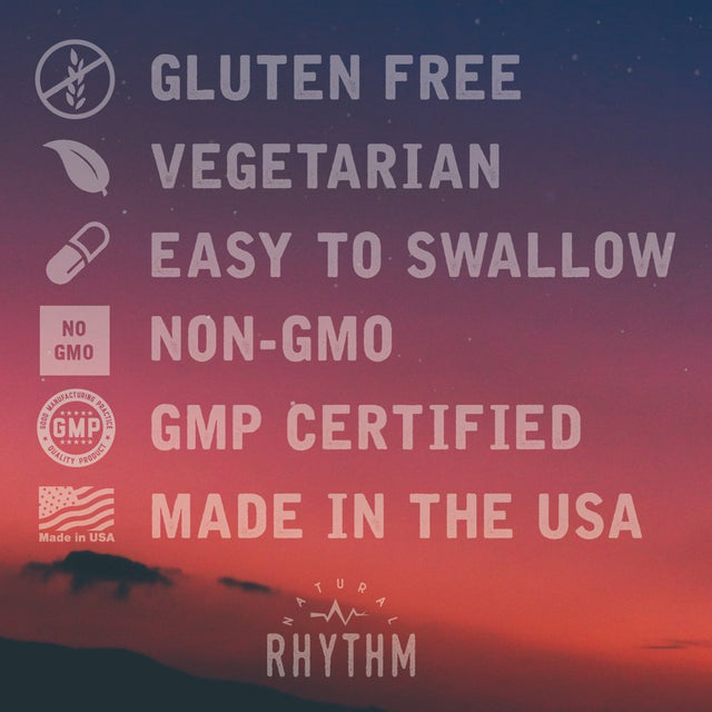 Natural Rhythm Digestive Calm Probiotic (Plus L-Glutamine) 25 Billion CFU and 13 Strains. - 60 Vegetarian Capsules.