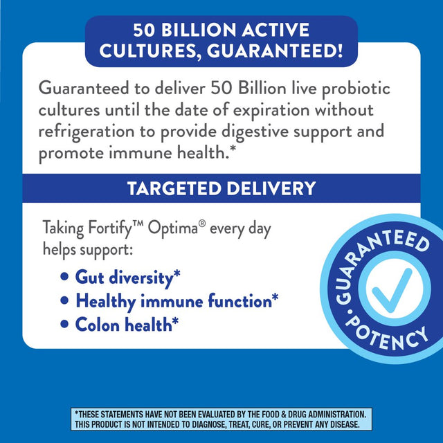 Nature'S Way Fortify™ Optima® Optima Adult 50+ Daily Probiotic, 50 Billion Live Cultures, 7 Strains, 30 Capsules
