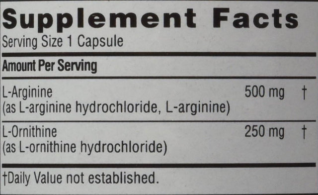 Twinlab L-Arginine and L-Ornithine, 100 Capsules