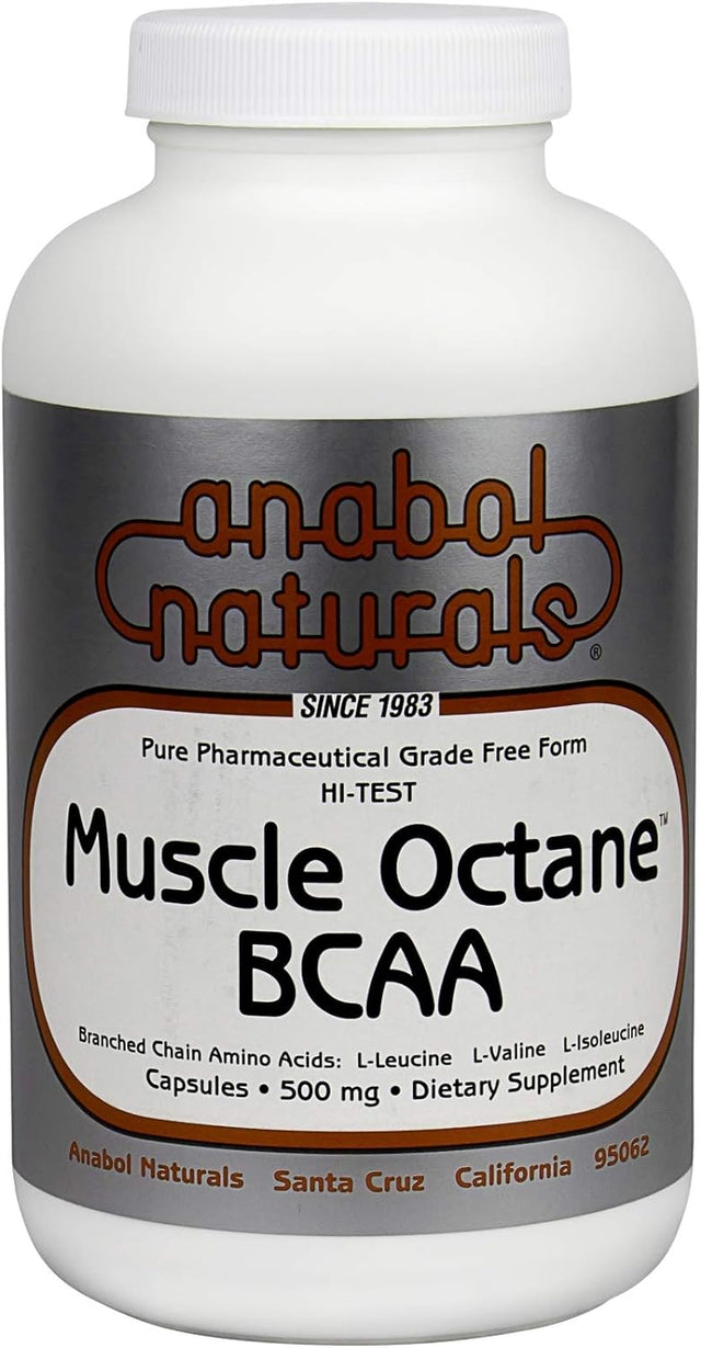 Muscle Octane Bcaas Amino Acids 500 Capsules – Free Form Workout Supplement with L-Leucine, L-Valine and L-Isoleucine for Body Building Performance, Energy and Muscle Recovery