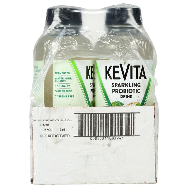 Kevita Organic Mojita Lime Mint Coconut Sparkling Probiotic Drink, 15.2 Fluid Ounce -- 6 per Case.