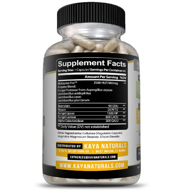 Kaya Naturals Digestive Enzymes W/ Prebiotic & Probiotics, Gas, Constipation & Bloating Relief