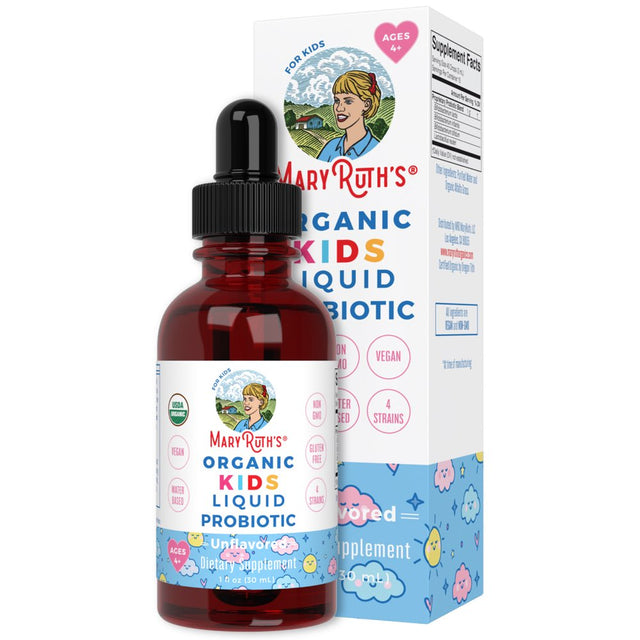 Maryruth Organics | USDA Organic Kids Liquid Probiotic for Ages 4+ | Digestive & Gut Health | Vegan, Non-Gmo | 1 Fl Oz / 30 Ml | Unisex |