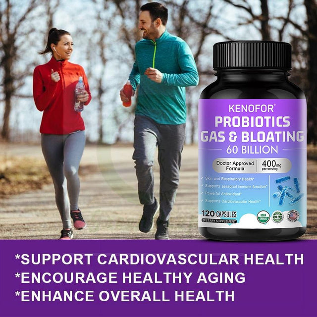KENOFOR Probiotic Capsules with Lactobacillus Acidophilus, Powerful Antioxidants to Support Skin, Cardiovascular, Digestive, Immune and Respiratory Health