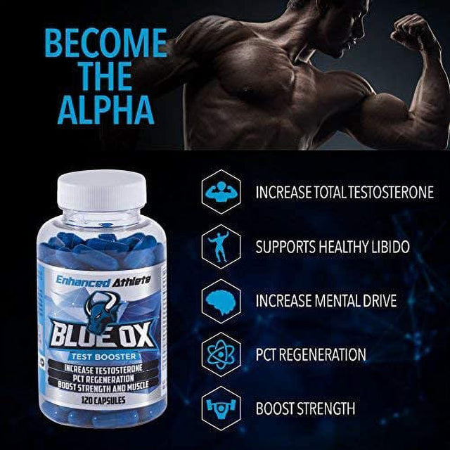 Blue Ox Athlete Enhanced Natural Testosterone Enhancer - 120 Capsules