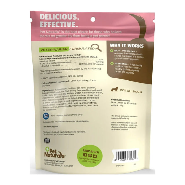 Pet Naturals Daily Probiotic Chew, Digestive Support for Dogs, Duck Flavor, 60 Count