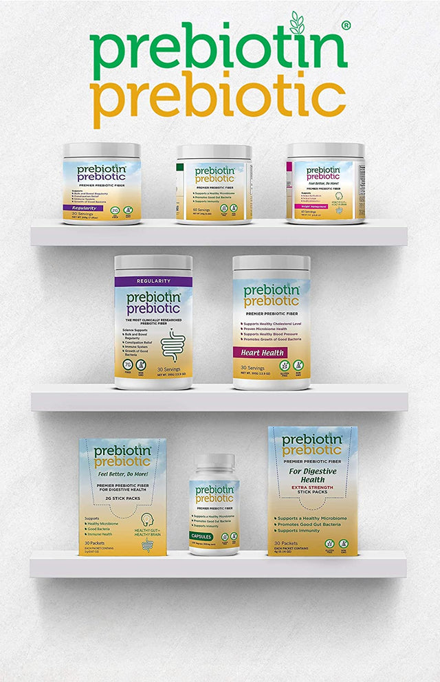 Prebiotin Prebiotic – 30 Servings - 14.52 Oz - Professionally Formulated - Balances Gut Microbiome and Boosts Your Own Probiotics