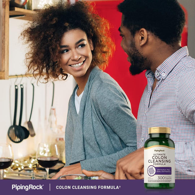 Piping Rock Colon Cleanse Pills | 300 Capsules | Herbal Detox Supplement | Super Formula for Men and Women | with Psyllium, Fiber, and Probiotics | Non-Gmo, Gluten Free