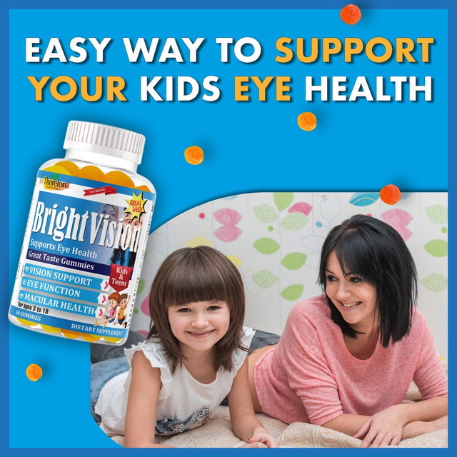 Brightvision Eye Vitamins Supplements Lutein Gummies Kids for Eye Vision Health Care Additive-Free Chewable Lutein Gummy for Macular Health, Blue Light, Eye Strain, Dry Eye Protection