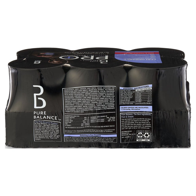 Pure Balance Pro+ Performance Beef & Chicken Recipe Wet Dog Food, 12.5 Oz Cans (6 Pack)