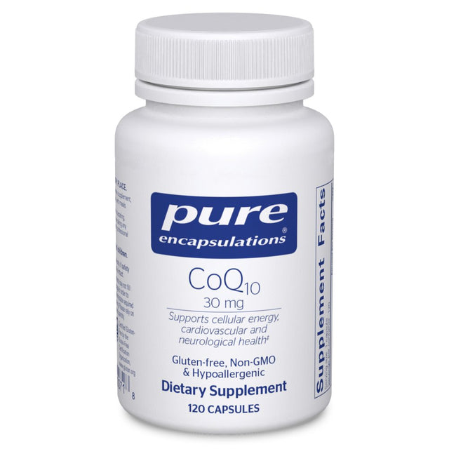 Pure Encapsulations Coq10 30 Mg | Coenzyme Q10 Supplement for Energy, Antioxidants, Brain and Cellular Health, Cognition, and Cardiovascular Support* | 120 Capsules