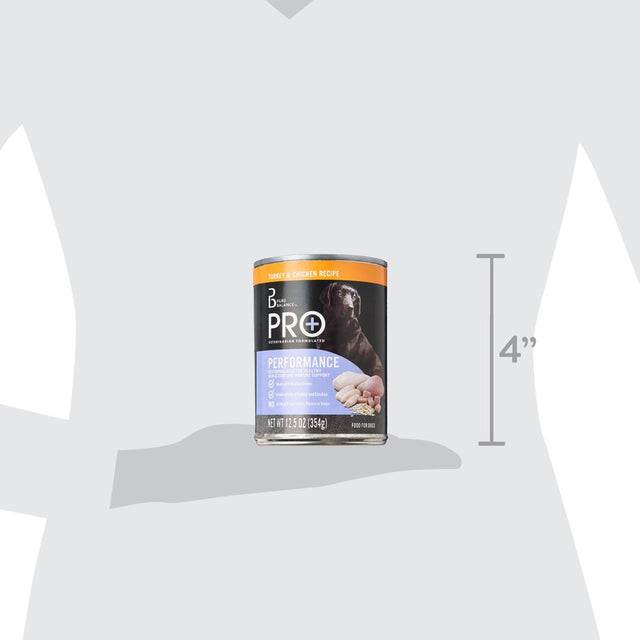 Pure Balance Pro+ Performance Wet Food for Dogs, Turkey & Chicken Recipe, 12.5 Oz