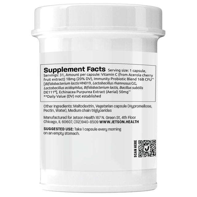 Jetson Health Immune Health Support Immunity Probiotic, 16 Billion CFU, 31 Ct.