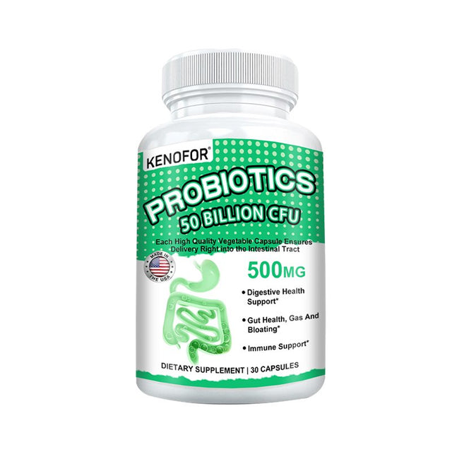 KENOFOR Probiotic 50 Billion for Women and Men with Lactobacillus Acidophilus for Digestive, Colon and Immune Support Daily Gas Relief Dairy-Free