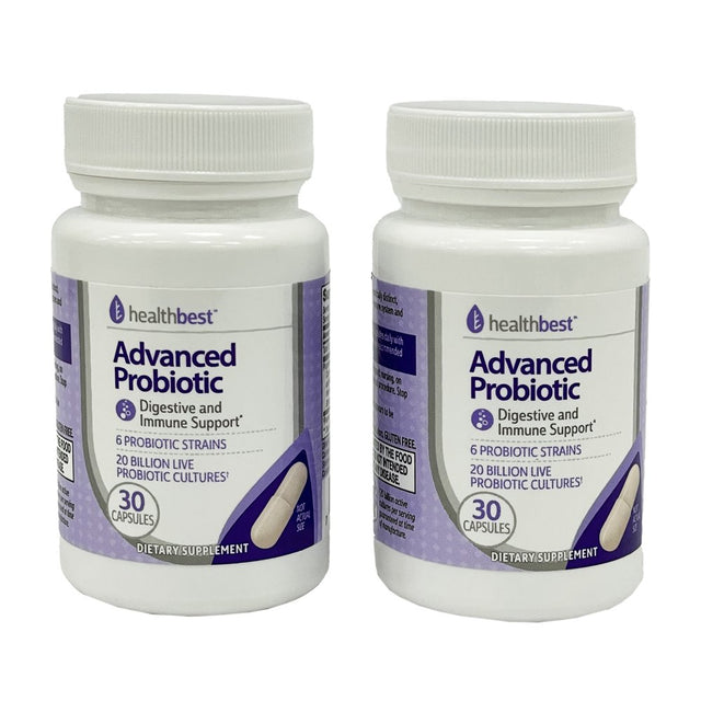 Health Best Advanced Probiotic, 20 Billion Live Probiotic Cultures 60 Count