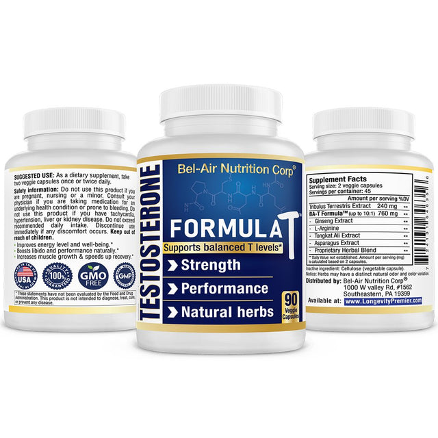 Bel-Air Formula T -Supports Testosterone & Peak Performance to Unleash Your Potential
