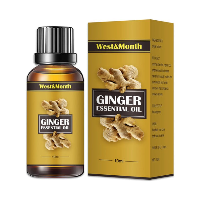 Lingouzi Slimming Ginger Oil Belly Ginger Oil Detox Ginger Oil Belly Button Slimming Stomach Massage Oil Anti-Cellulite Massage Oil Healthy Ginger Massage Oil 10Ml