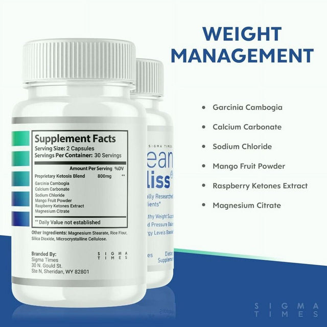 Lean Bliss Weight Loss Pills, Burn Fat & Boost Metabolism 60 Capsules