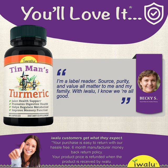 Glucosamine Chondroitin MSM Turmeric Boswellia - Joint Support Supplement, 95% Curcuminoids, Quercetin with Bromelain, Ginger, Occasional Discomfort Relief for Back, Knees & Hands - IWALU 60 Capsules