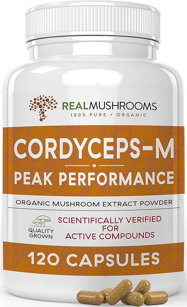 Real Mushrooms Cordycep-M, Peak Performance, 120 Capsules