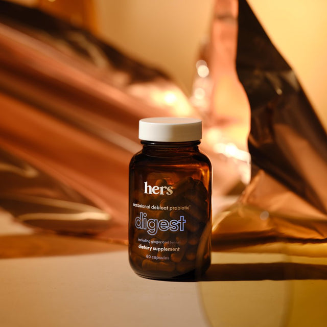 Hers Digest Debloat Probiotic Supplement for Women, Digestion Support, 60 Count