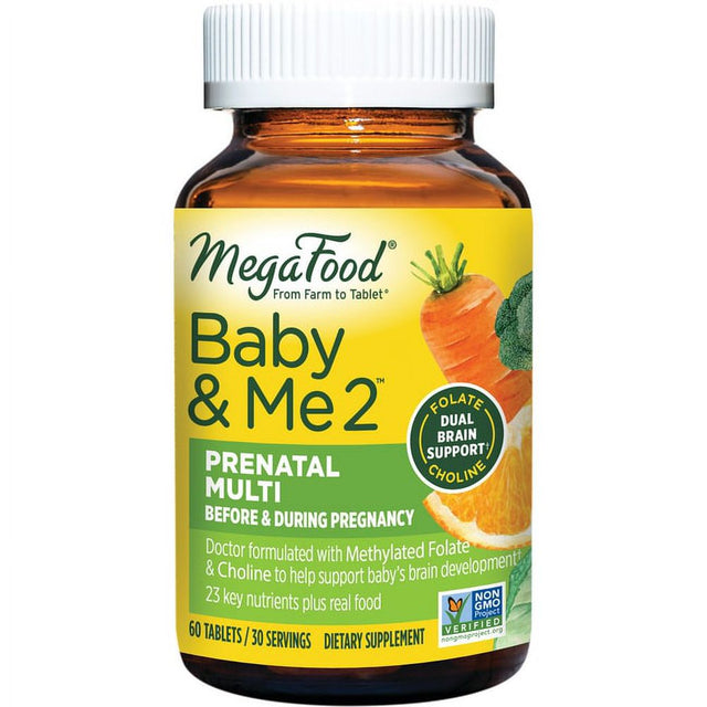 Megafood Baby Me 2 Prenatal Multi 60 Tabs Baby'S Brain Development *
