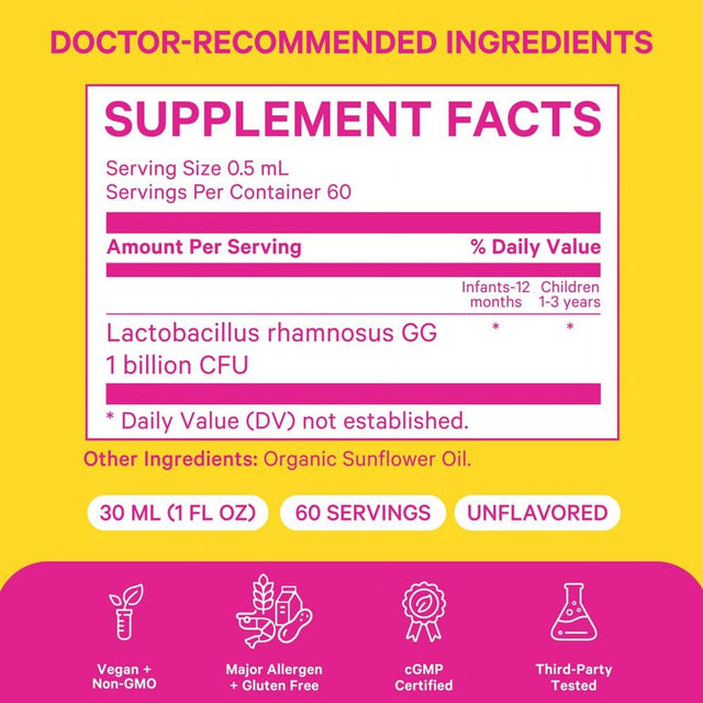 Pink Stork Baby Probiotic Drops: Infant Probiotic Drops for Baby, Digestion & Gas Relief, 1 Fl Oz