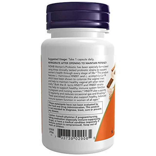 NOW Supplements, Women'S Probiotic, 20 Billion, Specially Formulated Using Three Clinically Tested Probiotic Strains, 50 Veg Capsules
