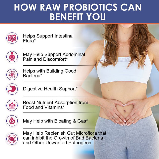 KENOFOR Probiotic Capsules with Lactobacillus Acidophilus, Powerful Antioxidants to Support Skin, Cardiovascular, Digestive, Immune and Respiratory Health