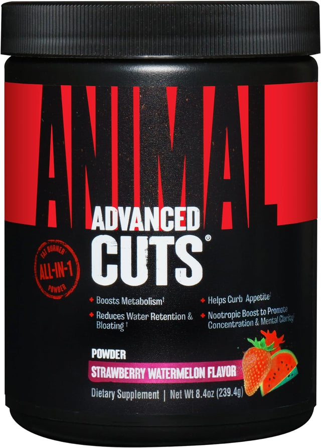 Animal Cuts Powder – Weight Management Supplement – Fat Burner, Metabolic Enhancer with Nootropics, Carnitine, Tyrosine, Diuretic – Strawberry Watermelon Flavor, 8.3 Oz, 42 Count