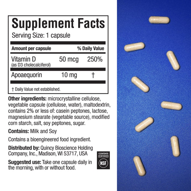 Prevagen Improves Memory - Regular Strength 10Mg, 60 Capsules with Apoaequorin & Vitamin D Brain Supplement for Better Brain Health