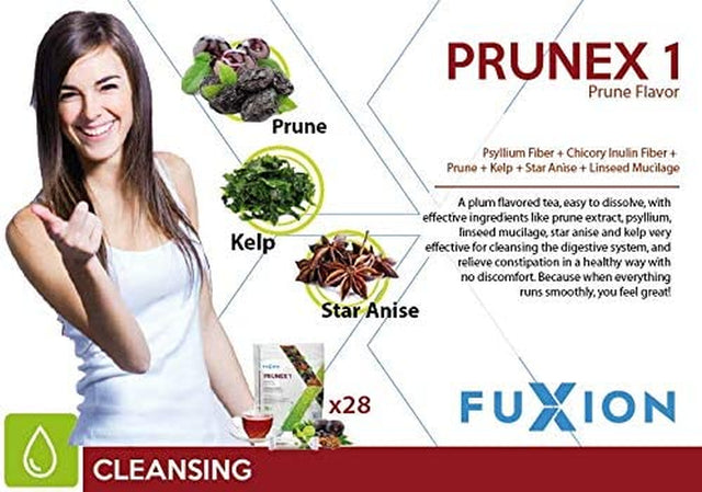 Fuxion Prunex 1 Colon Cleanse Drink - 5 Grams per Stick 6 Pack - Apply 100-Day-Cash-Back for Full Amount of Qty 1 in 1St Order by Twitter #100DAYCASHBACK
