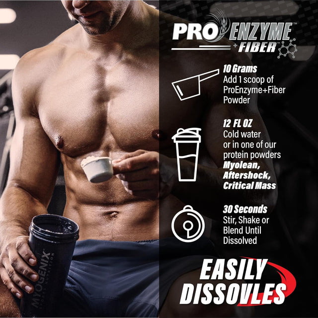 Myogenix Pro Enzyme Fiber Supplement - Digestive Enzymes with Probiotics and Fiber to Support Intestinal and Digestive Health, Fiber Supplement for Women and Men (500 Grams)