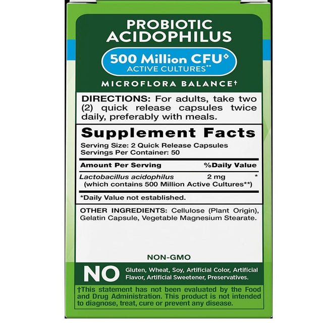 Nature'S Truth Probiotic Acidophilus 500 Million, 100 Ct