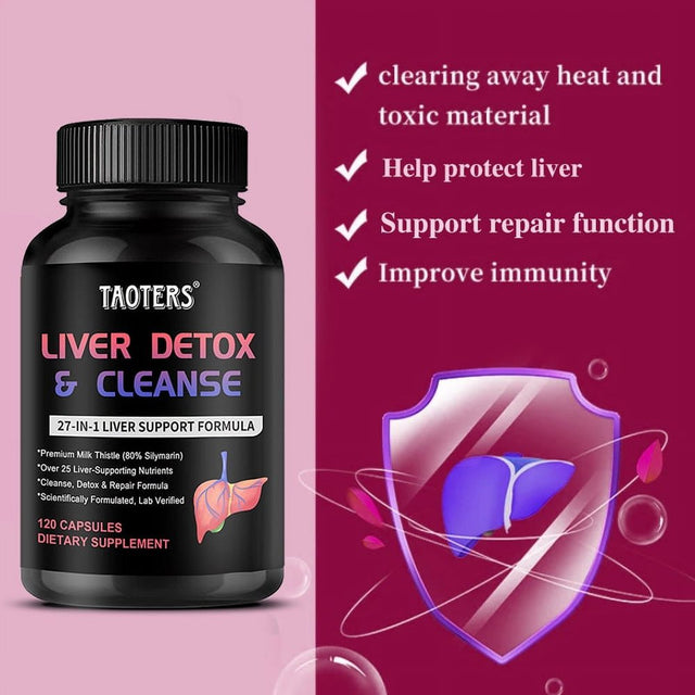 Liver Cleanse Detox & Repair | 25+ Herbs | Premium Liver Health Formula | Liver Support Detox Cleanse Supplement
