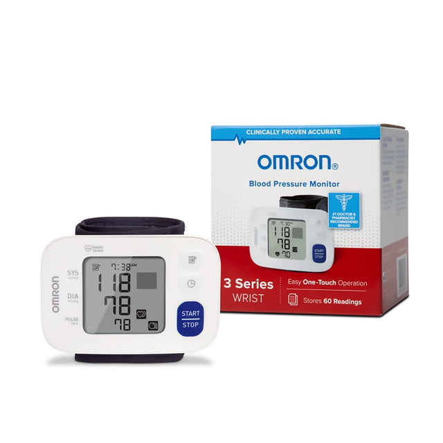 OMRON 3 Series Wrist Blood Pressure Monitor (BP6100), Portable Wrist Monitor, Digital Blood Pressure Machine, Stores up to 60 Readings