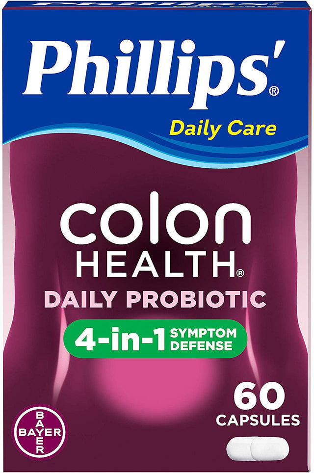 Phillips' Colon Health Digestive Daily Probiotic Supplement Capsules, Help Replenish the Balance of Good Bacteria in the Colon, 60 Count