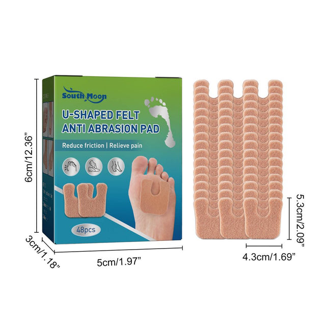 Lingouzi U-Shaped Callus Pads Foot Cushion Soft Breathable Self-Aadhesive Foot Support Shoes Pads