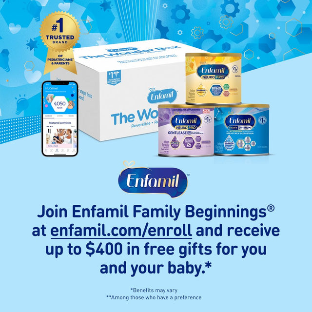 Enfamil A.R. Infant Formula, Reduces Reflux & Frequent Spit-Up, Expert Recommended DHA for Brain Development, Probiotics to Support Digestive & Immune Health, Powder Can, 12.9 Oz