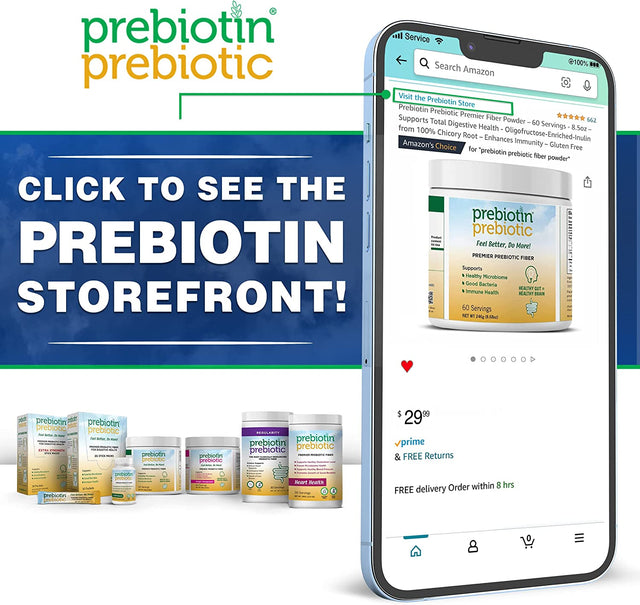 Prebiotin Prebiotic Regularity – 14.52 Oz – 30 Servings – Supports Digestive Health & Bowel Regularity - Balances Gut Microbiome, Boosts Your Own Probiotics & Promotes Soft Stool