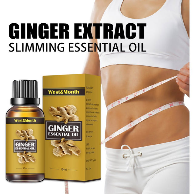 Lingouzi Slimming Ginger Oil Belly Ginger Oil Detox Ginger Oil Belly Button Slimming Stomach Massage Oil Anti-Cellulite Massage Oil Healthy Ginger Massage Oil 10Ml