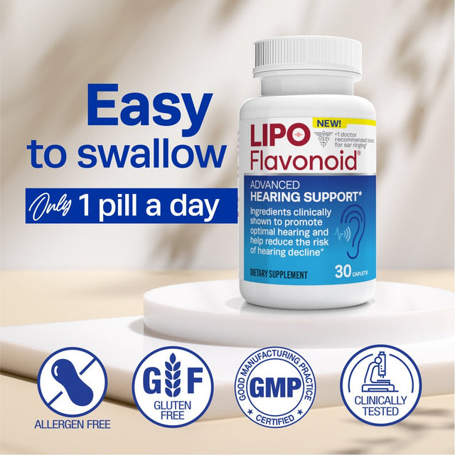 Lipo-Flavonoid Advanced Hearing Support for Hearing Decline, 30 Caplets