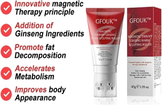 Magnetic Therapy Ginseng Warm Sculpting Roller, Fat Burning Cream, Hot Cream for Belly Fat Burner and Tightening, Lose Weight Fast for Women Belly Fat (3 PCS)