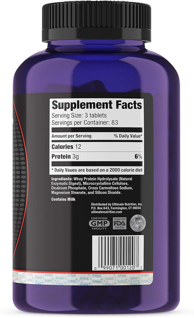 Ultimate Nutrition Amino Gold Tablets- Branch Chain Amino Acids Supplement for Muscle Building, Workout Recovery, Lean Muscle, and Athletic Performance- Whey Protein Isolate, 250 Tablets