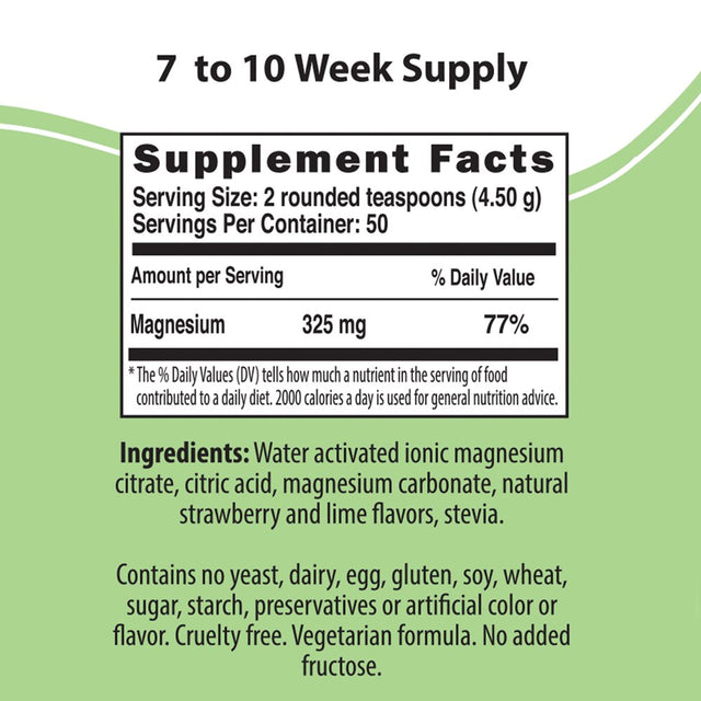 Naturalslim Magicmag® Magnesium Citrate Powder - anti Stress Drink Mix - 8Oz