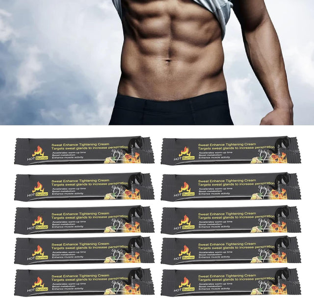Sweat Workout Enhancer, 10Pcs Belly Burning Cream Shaping Easy Applying for Gym